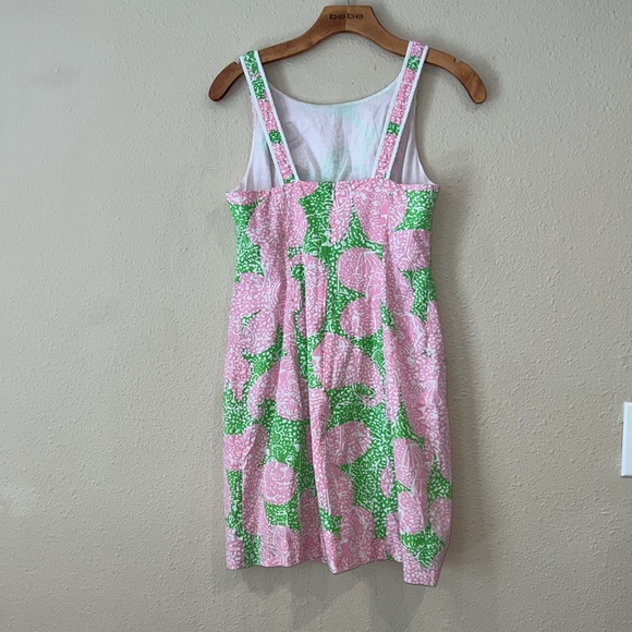 Lilly Pulitzer Limeade Cheat Ya Fryer Shift All Cotton pink green Dress size 0 - Picture 9 of 10